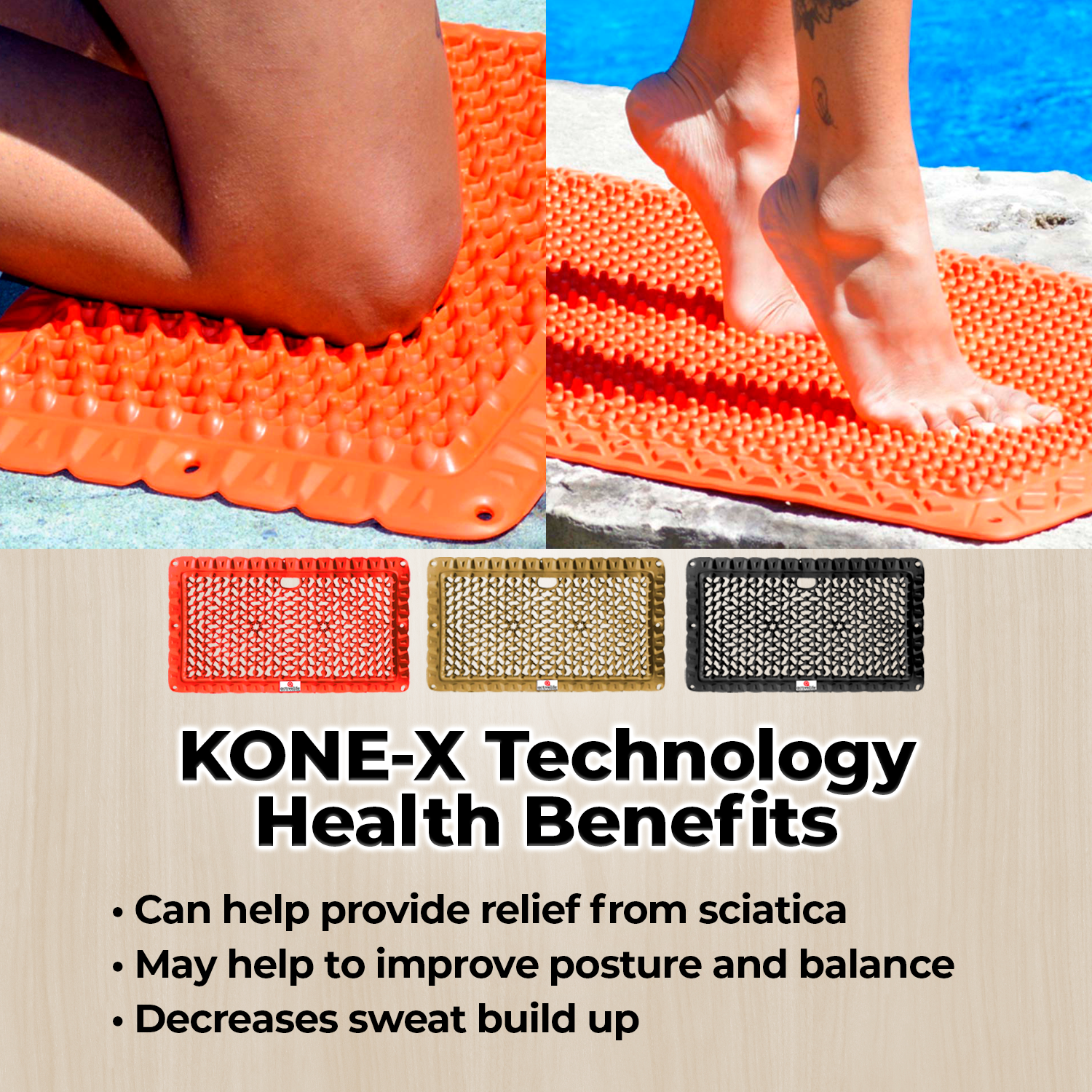 activelife - KONEX Kneeling Cushion, Exercise Mat, Kneeling Pad for Baby Bathing, Waterproof and Anti-Slip Bath Mat, Gardening Mat, 17
