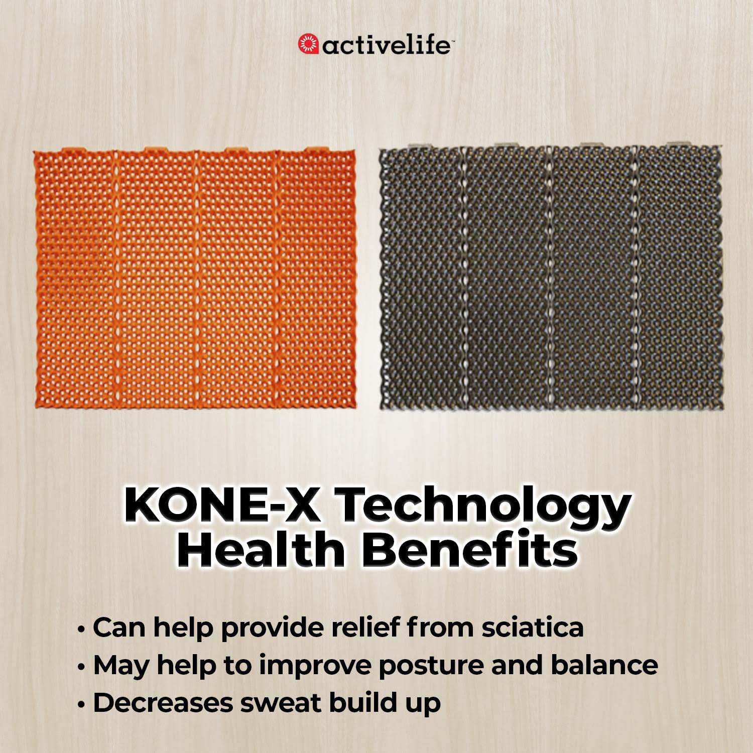 activelife - KONEX Standing Mat, Anti Fatigue Floor Mat, Kitchen Mat, Standing Desk Mat, for Driving, Yoga, Waterproof and Non-Slip, Relieve Joint Pain, 23” x 19