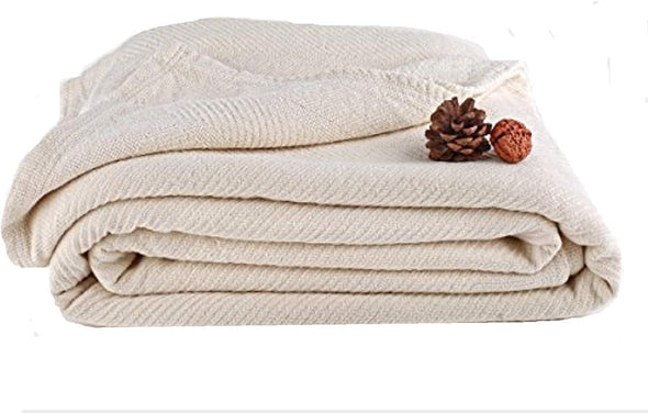 Organics and More, Naturesoft Organic Cotton, Blanket, Chenille Herringbone, Natural, King