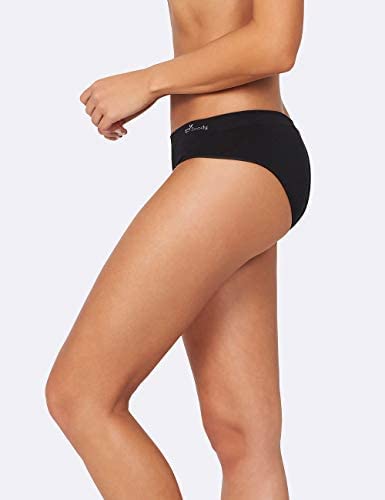 Seamless elasticated bikini briefs, odor control, black, Women's Underwear