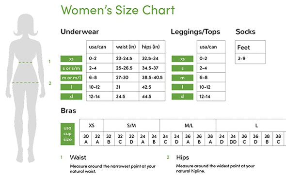 Boody Body EcoWear Women's G-String - Bamboo Viscose - Seamless - Nude 6 - X-Large - Size Chart - ActiveLifeUSA.com