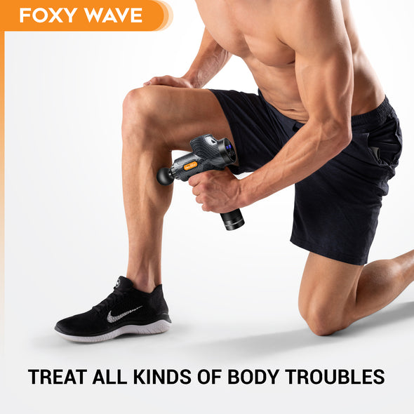 Activelife FoxyWave PRO Heat with Heating HEAD Full Body Electric Massage Gun for Men and Women Handheld Deep Tissue Muscle Massager - Carbon Fiber - ActiveLifeUSA.com