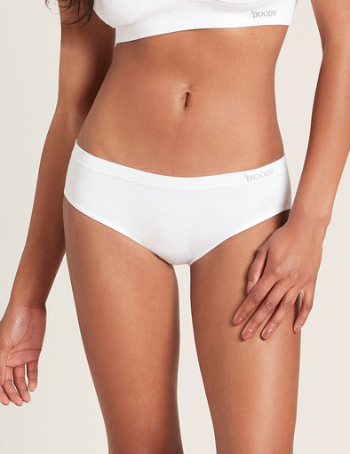 Boody Body EcoWear Women's Hipster Bikini Briefs - Bamboo Viscose - Low Rise Hip Underwear, White X-Large - ActiveLifeUSA.com