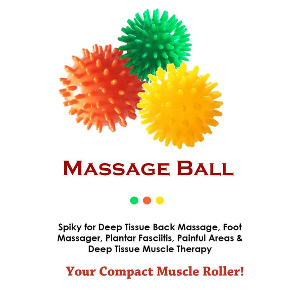 Activelife Spiky Massage Ball - PVC Spike Plantar Fasciitis Roller Small Soft - Yellow - ActiveLifeUSA.com
