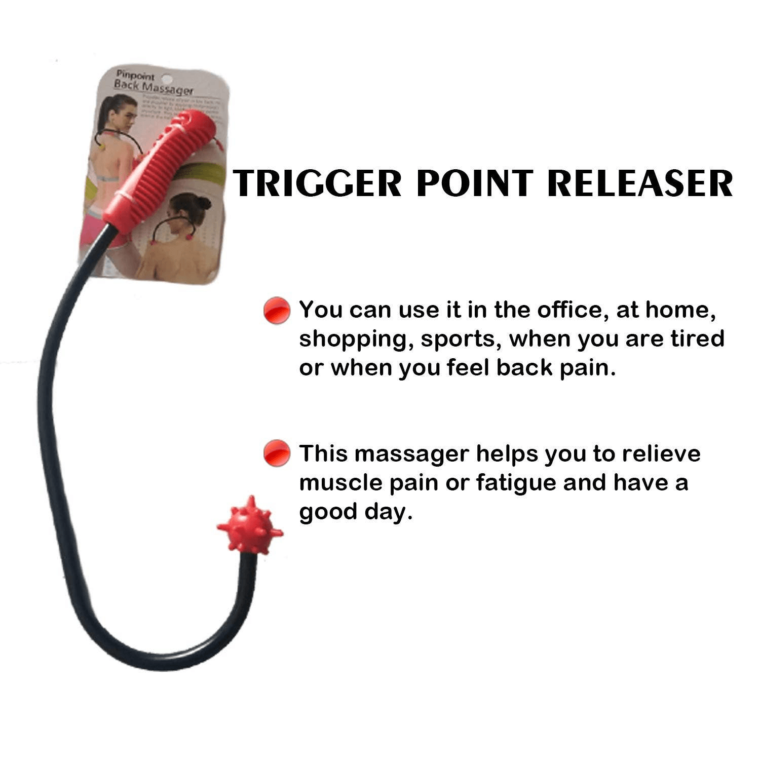 Back Massage Hook Trigger Point Massager Tool, Handheld Self Massage Cane  Therapy for Back Neck & Shoulder Pain Relief, Deep Muscle Knots Massage