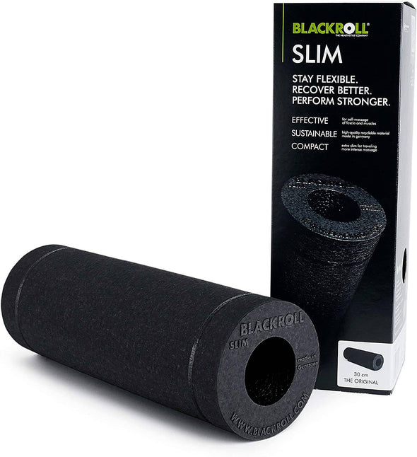 Blackroll Unisex Original Thin self Massage Foam 30cm + Booklet, Slim-Black (Density Medium) - ActiveLifeUSA.com