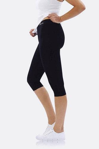 Boody Body EcoWear Women's Crop Leggings - Soft Breathable Eco Fashion for Sensitive Skin - Black - Small - ActiveLifeUSA.com