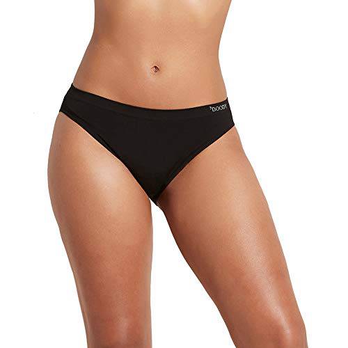 Boody Body EcoWear Women's Hipster Bikini Briefs - Bamboo Viscose - Low Rise Hip Underwear - Black - X-Small - ActiveLifeUSA.com