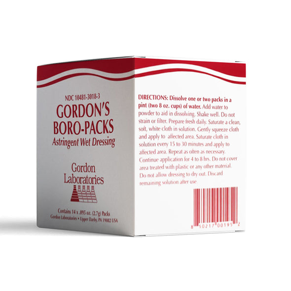 Gordon Labs Boro-Packs - 14 Count - Astringent Wet Dressing Powder - NDC 10481-3018-3