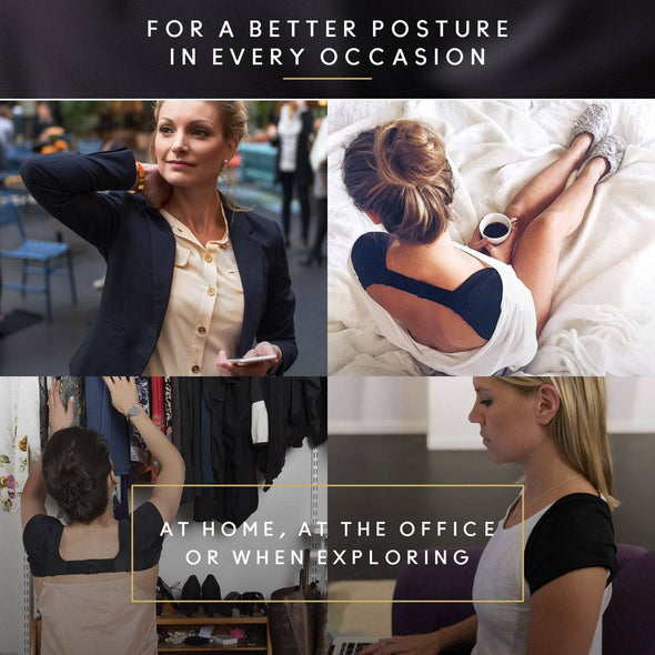 SWEDISH POSTURE Feminine Shoulder and Back Support Posture Corrector, S-M - Black - ActiveLifeUSA.com