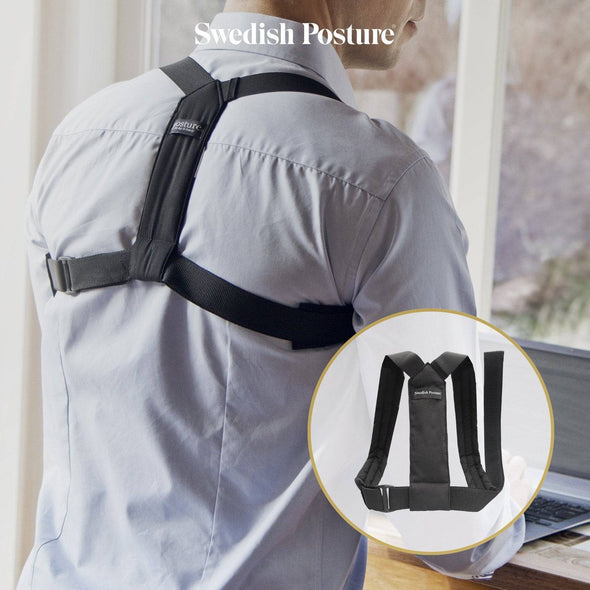 Swedish Posture Flexi Shoulder Muscles Support - Comfortable Adjustable Shoulder Brace Posture Corrector for Men & Women - Black L-XL - ActiveLifeUSA.com