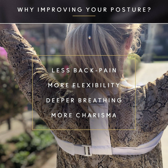 Swedish Posture Flexi Shoulder Muscles Support - Comfortable Adjustable Shoulder Brace Posture Corrector for Women and Men - White Male S/Female Med - ActiveLifeUSA.com
