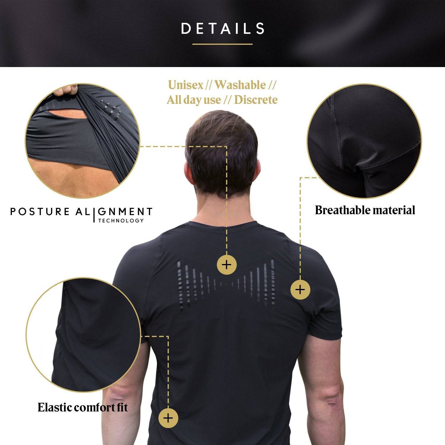 Swedish Posture Posture Reminder T-Shirt - Black Medium - For Men's –