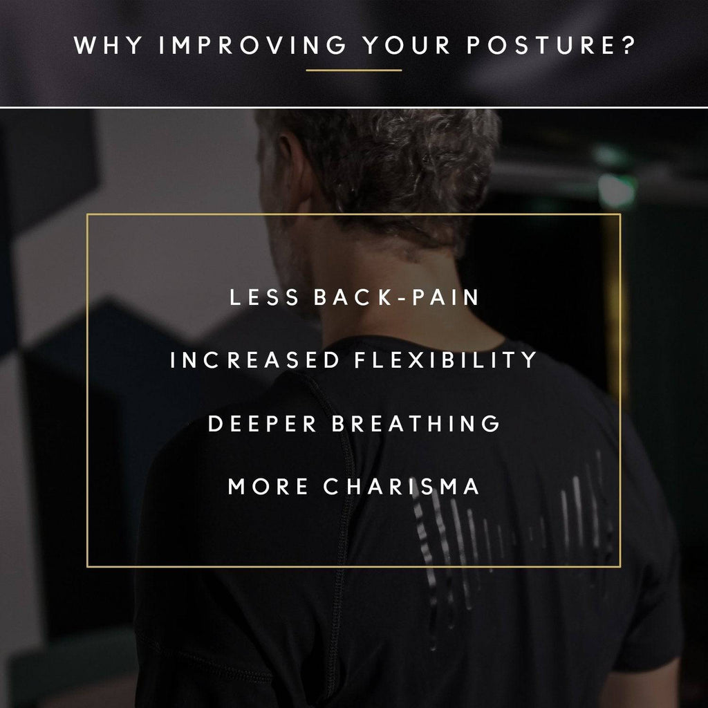 Swedish Posture - Posture Reminder T-Shirt for Men - Black/Small - ActiveLifeUSA.com