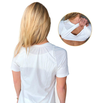 Swedish Posture - Posture Reminder T-Shirt for Women - White/Small - ActiveLifeUSA.com